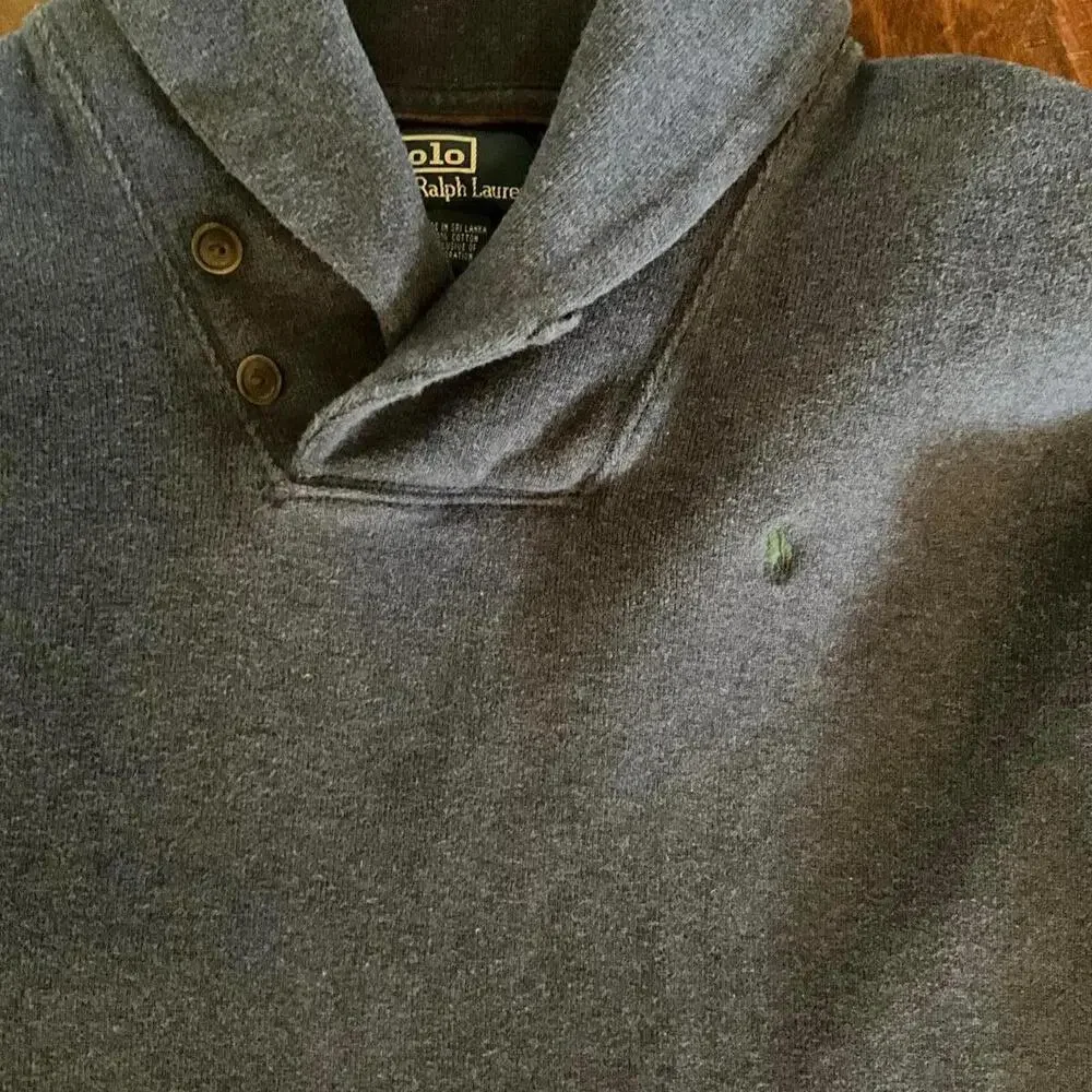 Polo Ralph Lauren Men's Shawl Collar Elbow Patch Sweater Large